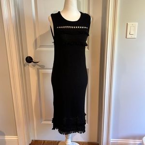 NWT J Crew black sleeveless knit sheath dress